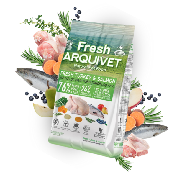 Arquivet Fresh külmpressitud kutsikatoit kalkuni ja lõhega - Image 2